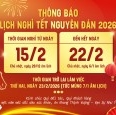 Lịch nghỉ Tết nguyên đán 2026 - Nhà máy sản xuất Nội thất cao cấp Jager